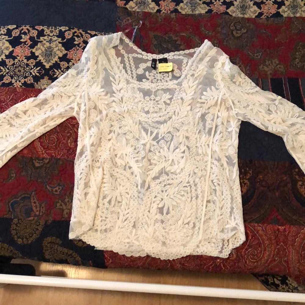 Cream sheer shirt